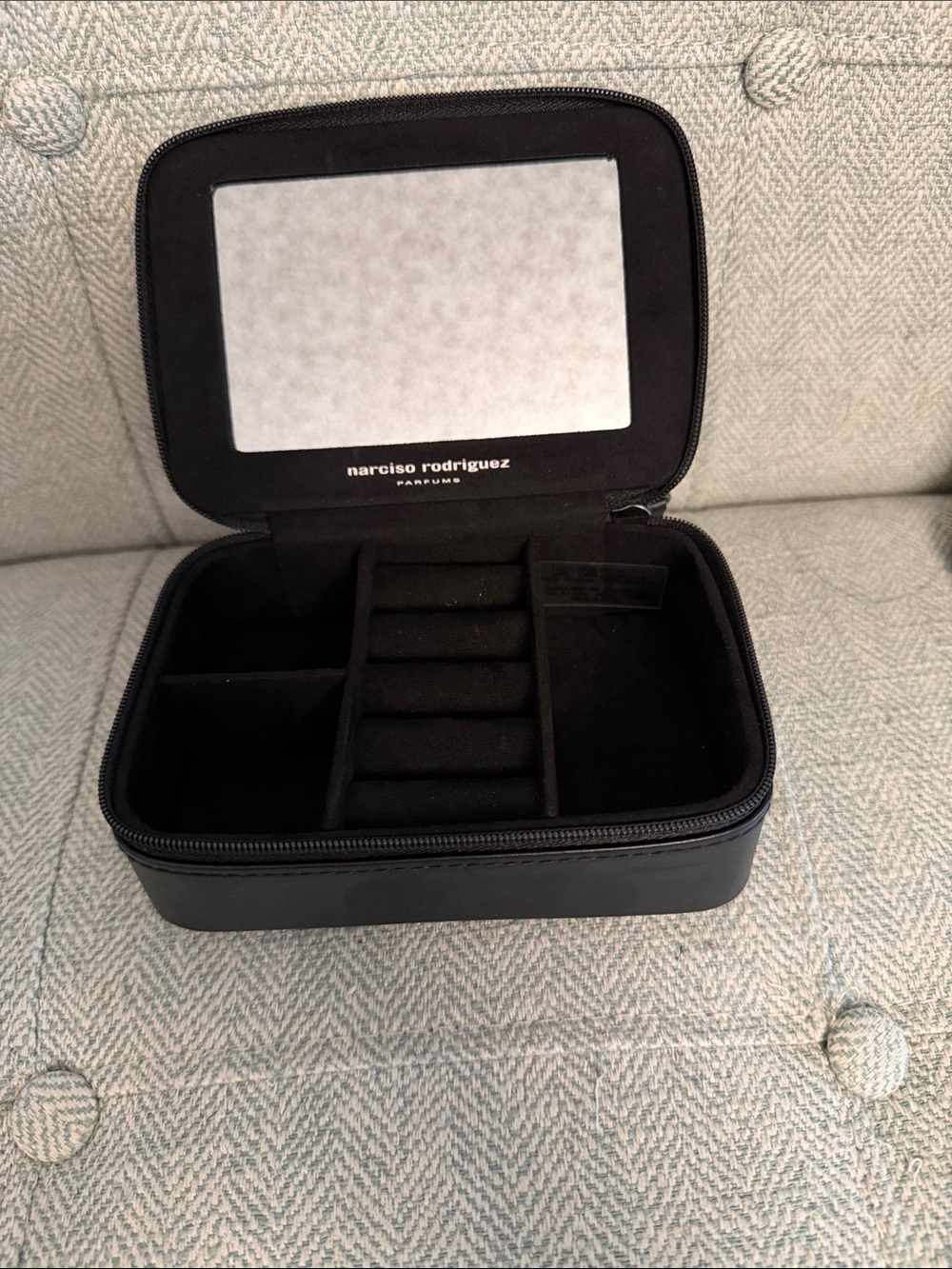 Narciso Rodriguez Black Travel Jewelry Case with Mirror